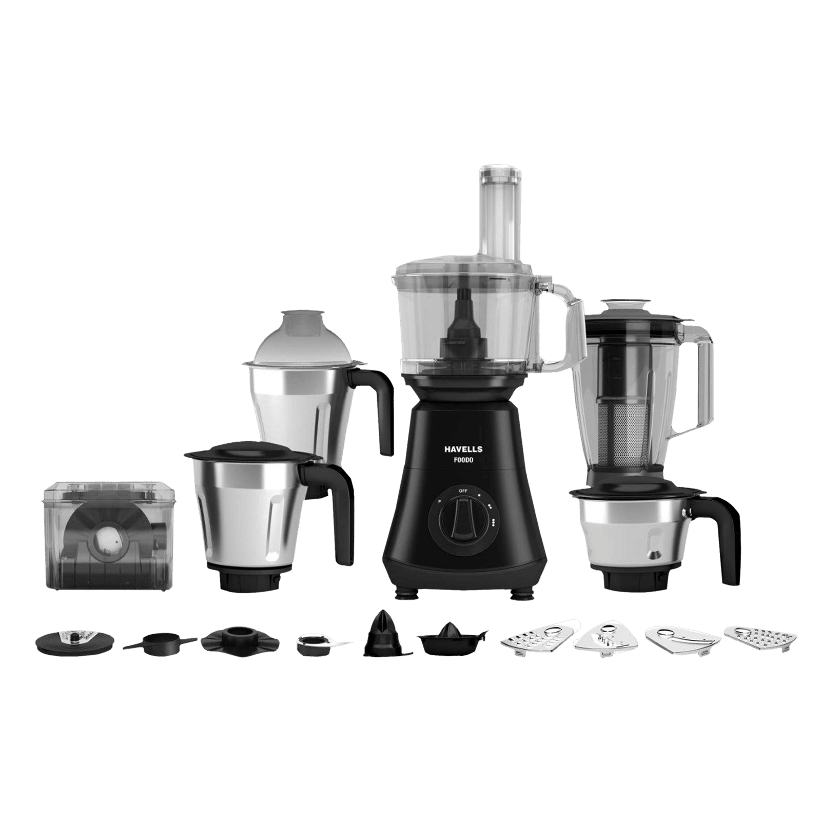 Buy HAVELLS Foodo 750 Watt Food Processor with 10 Blades (Black) Online